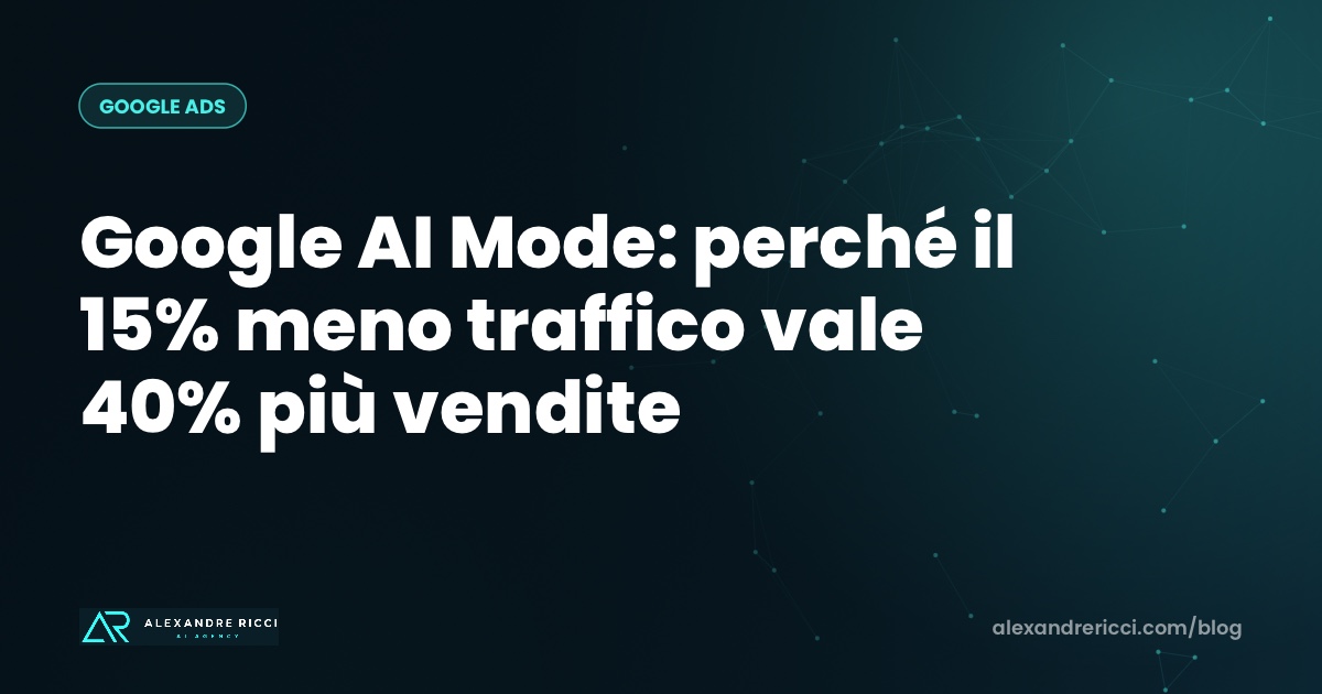 Google AI Mode: perché il 15% meno traffico vale 40% più vendite